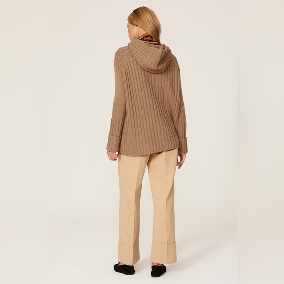 Victor Alfaro Wool Zip Up Brown Hooded Sweater Size Extra Small XS - Picture 2 of 8